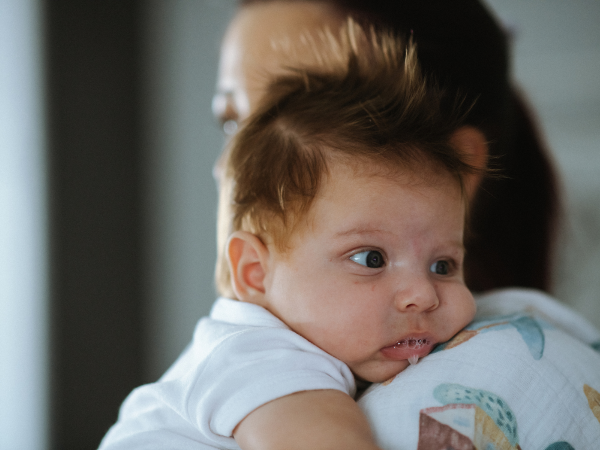 1 month old baby with sales thick saliva